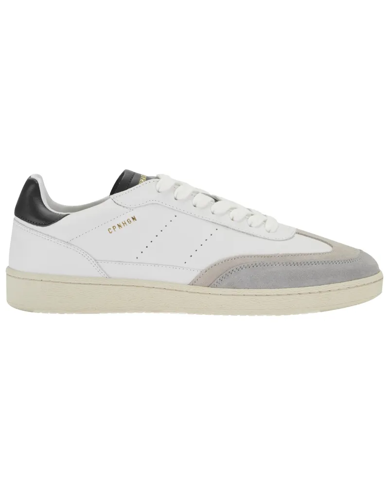 Copenhagen Teilperforierter Sneaker mit Veloursleder-Details Weiß