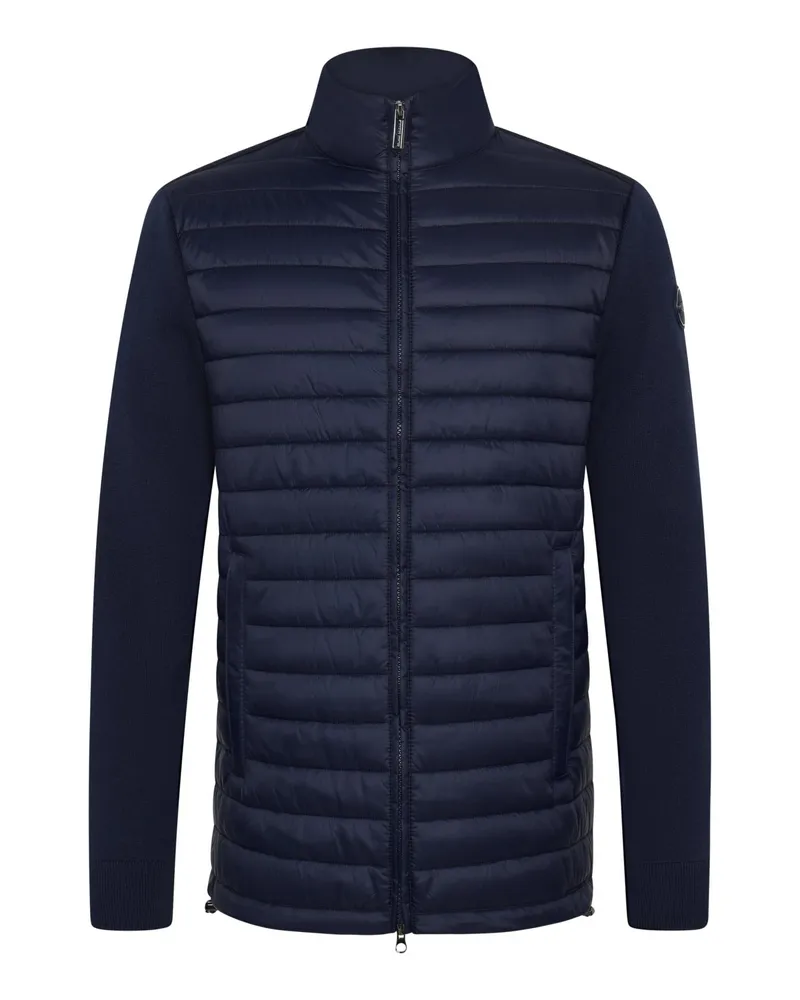 Colmar Hybride Strickjacke mit Steppfront und Label-Aufnäher in Marine