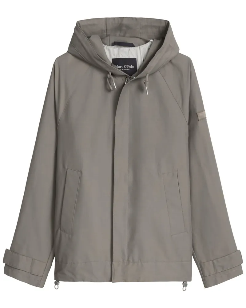 Marc O'Polo Kapuzenjacke aus einem Bio-Baumwollcanvas in Oliv