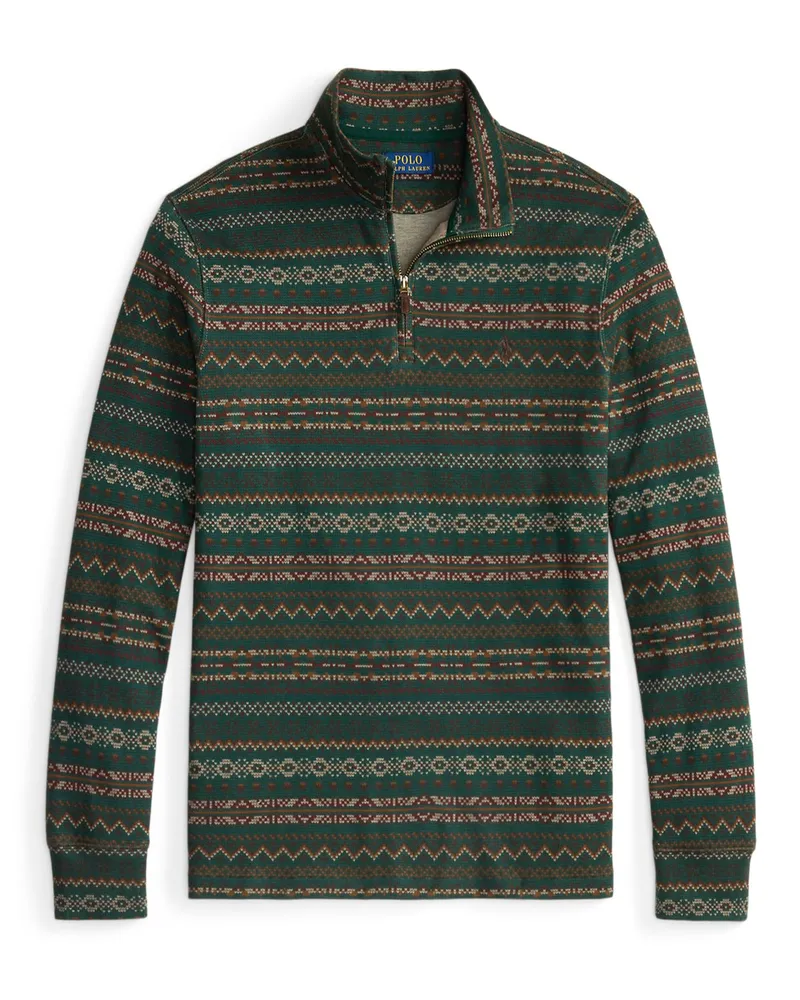 Ralph Lauren Leichter Troyer mit Norweger-Muster in Dunkelgrün