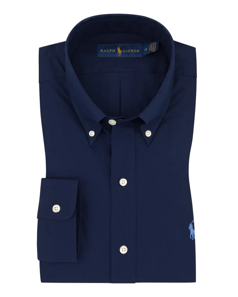 Ralph Lauren Custom Fit Hemd mit Button-Down Kragen in Marine