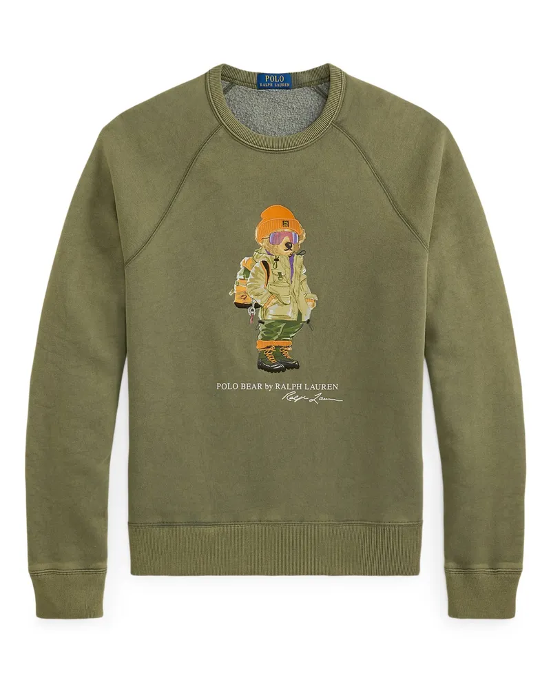 Ralph Lauren Sweatshirt mit Polo-Bear-Print, Vintage Fit in Oliv