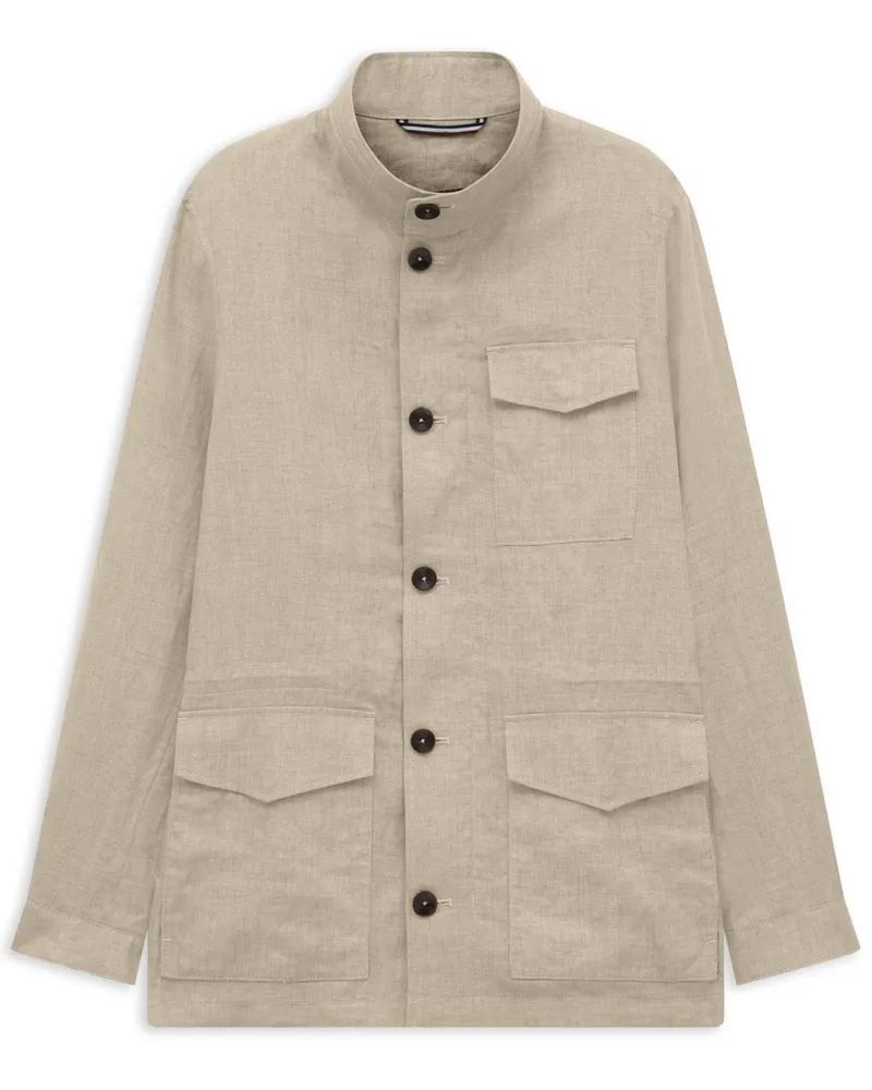Bugatti Sommerliche Leinenjacke in Fieldjacket-Optik in Beige