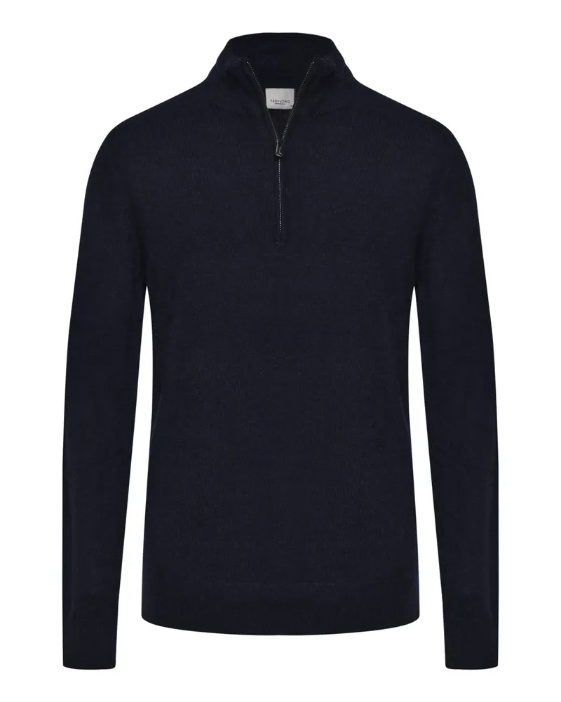 Profuomo Softer Glattstrick-Troyer aus Kaschmir in Marine