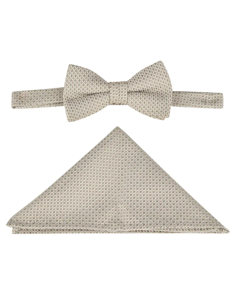 Wilvorst Set aus Schleife und Einstecktuch in seidigem Glanz in Gold