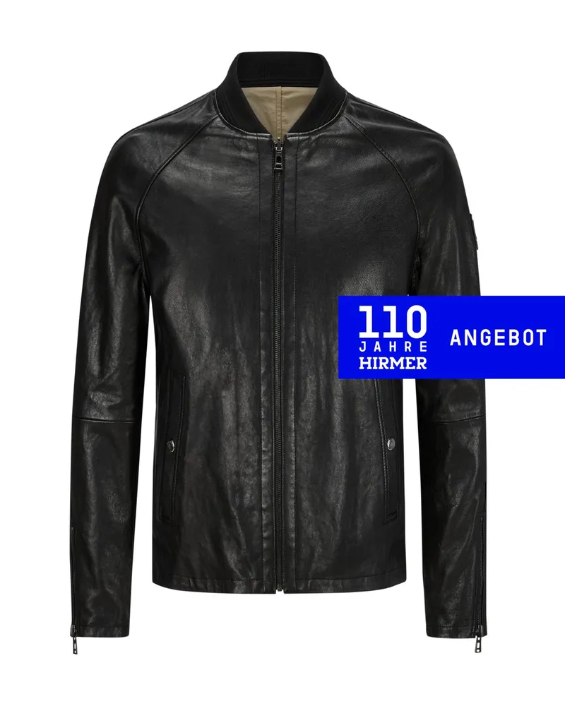 Belstaff Wendejacke aus Lammleder und Nylon, 100 Years Edition Schwarz