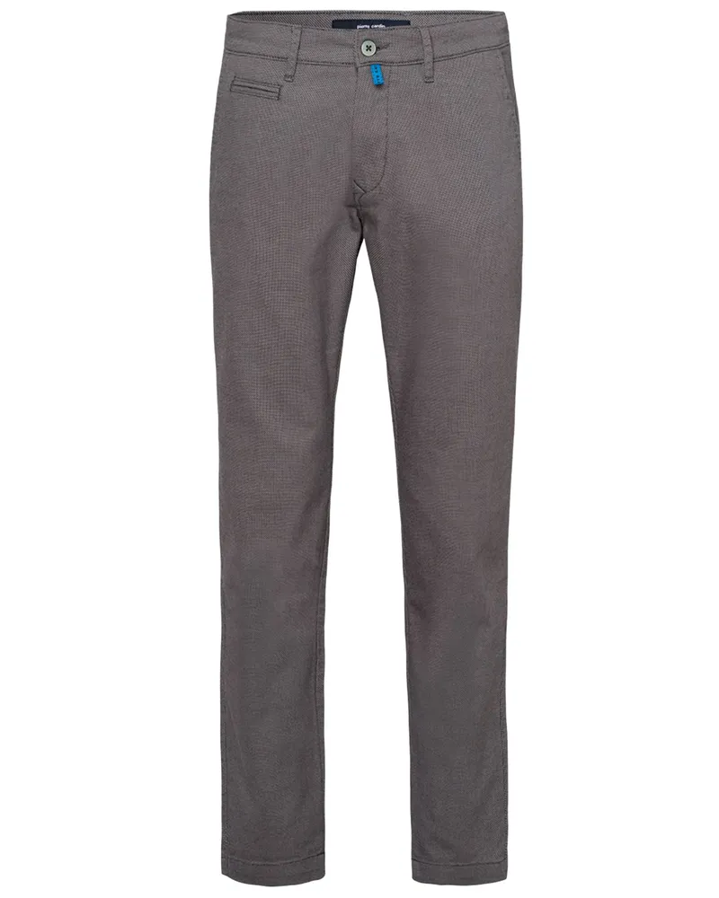 Pierre Cardin Chino Lyon mit filigranem Muster, Modern Tapered Fit in Anthrazit