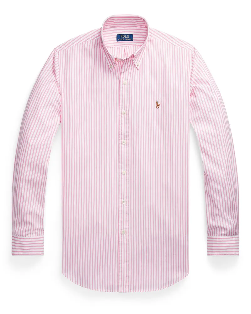 Ralph Lauren Oxfordhemd mit Streifenmuster und Logo-Stickerei in Pink