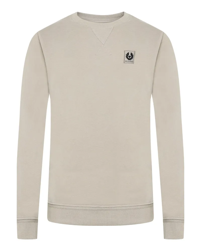 Belstaff Sweatshirt aus softer Baumwolle mit Logo-Aufnäher in Beige