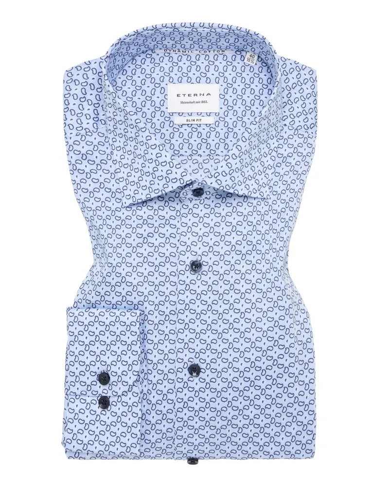 Eterna Hemd aus Baumwolle mit Paisley-Print, Slim Fit in Hellblau