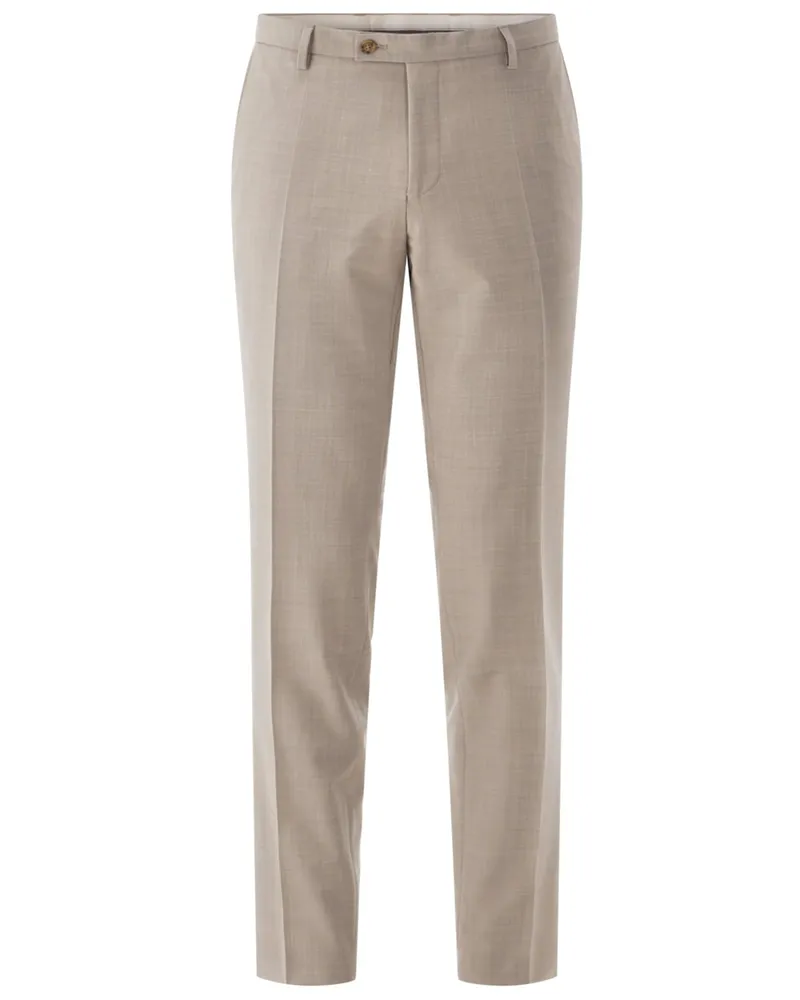 CG Festliche Anzughose aus einem Schurwoll-Stretch-Mix, Slim Fit in Beige