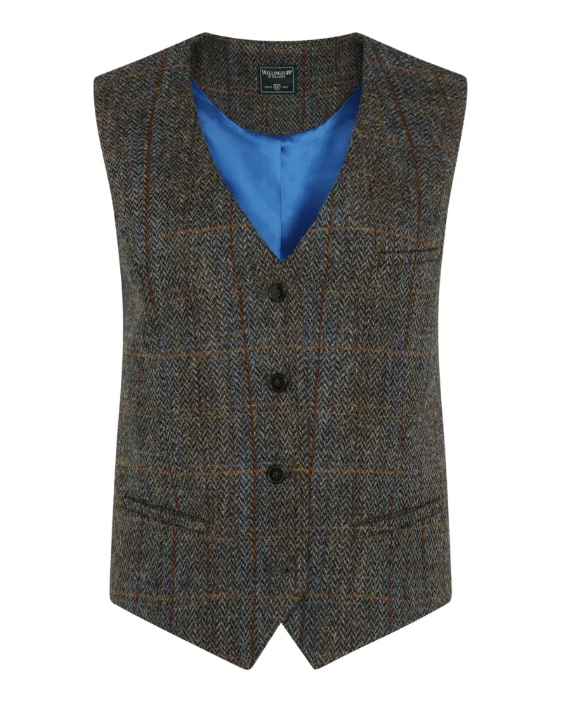 Wellington of Bilmore Damen-Anzugweste Lea aus Harris Tweed mit Fischgrätmuster in Grün