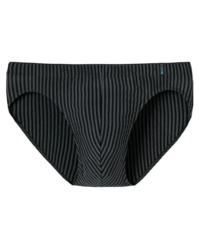 Schiesser Slip aus Modal und Stretch mit Streifenmuster in Schwarz