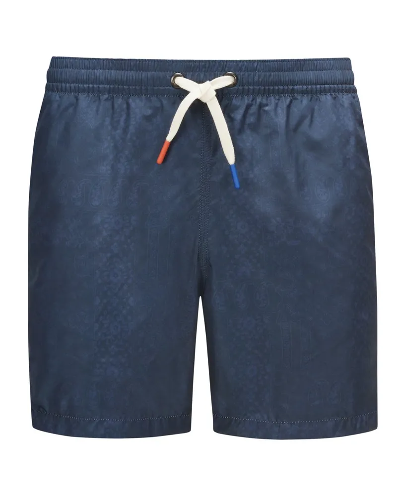 Altea Badeshorts in Glanz-Optik mit Allover-Print Marine