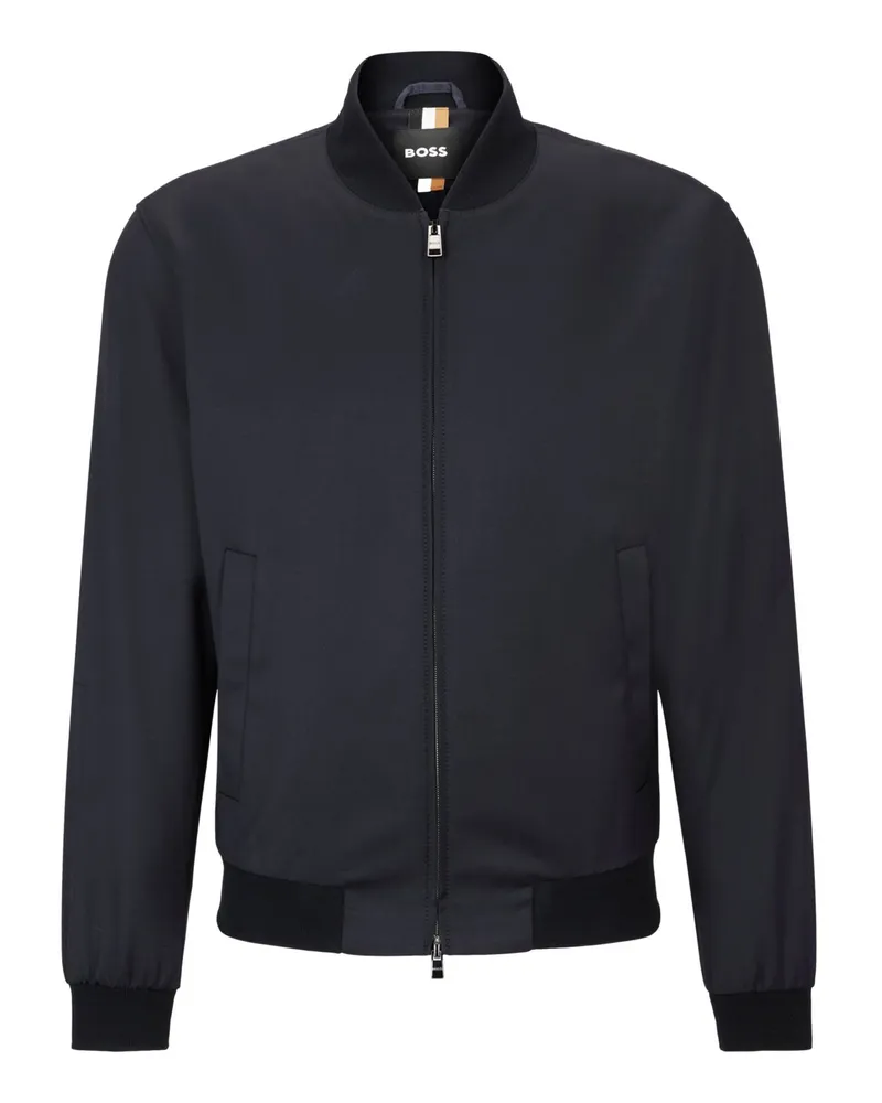 HUGO BOSS Leichter Blouson aus Super 120 Schurwolle, Slim Fit in Marine