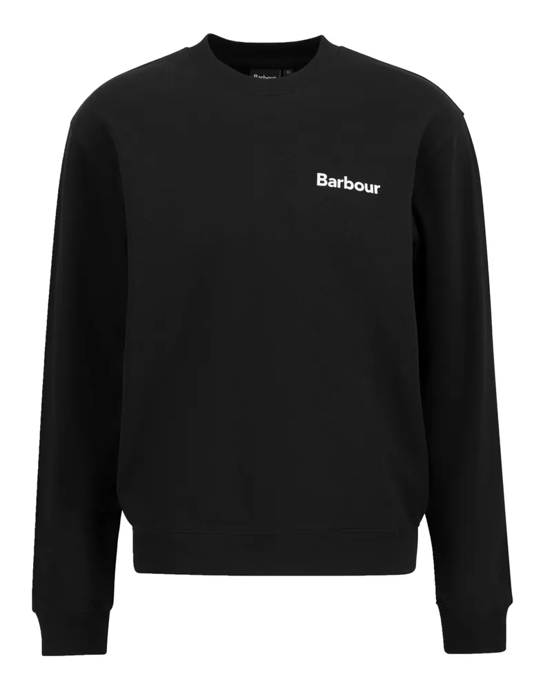Barbour Sweatshirt aus Baumwolle mit beidseitigem Print, Relaxed Fit in Schwarz