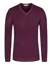 Gran Sasso Leichter Pullover mit V-Ausschnitt in Washed-Optik Bordeaux