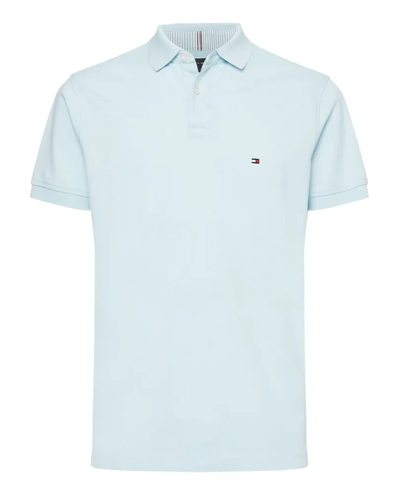 Tommy Hilfiger Piqué-Poloshirt 1985 Regular Fit mit Stretch und Flag-Stickerei in Hellblau