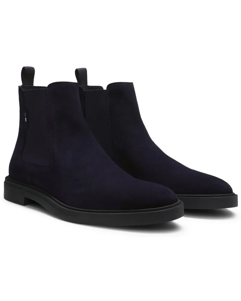 HUGO BOSS Chelsea Boots aus Veloursleder in Marine