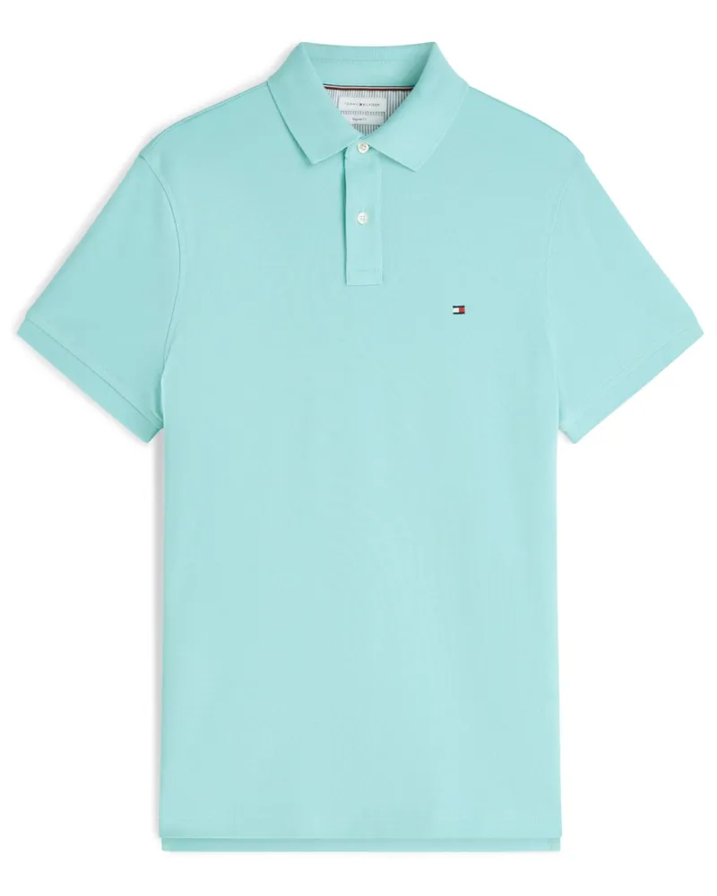 Tommy Hilfiger Piqué-Poloshirt Regular Fit 1985 mit Stretch-Anteil und Flag-Stickerei in Blau
