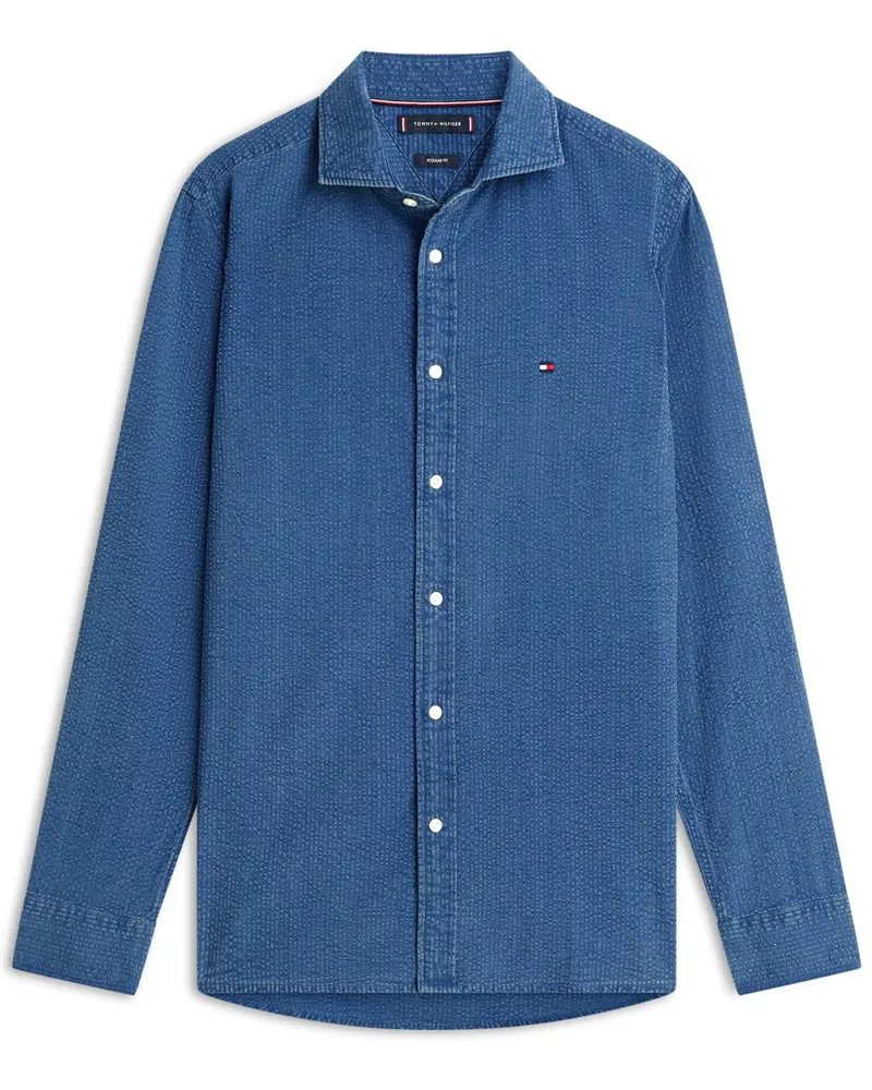 Tommy Hilfiger Seersucker Baumwollhemd im Denim-Look, Regular Fit in Denim