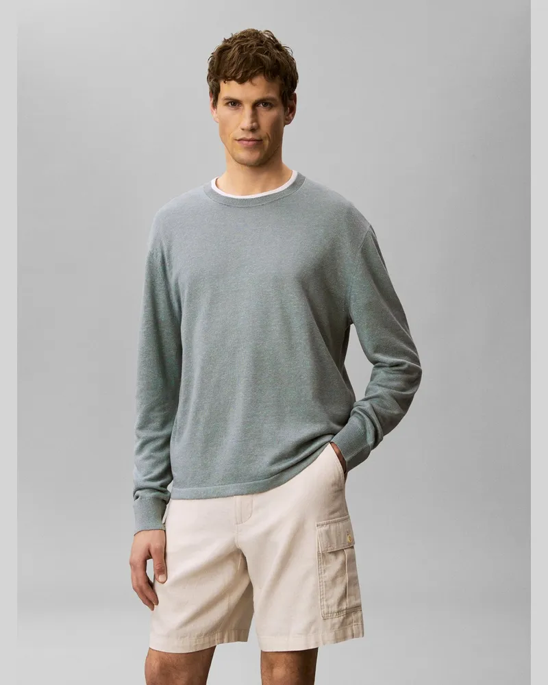 Calvin Klein Leichter Strick-Pullover aus einem Leinen-Mix in Grau