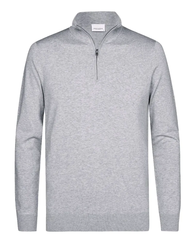 Profuomo Jersey Troyer mit Lyocell und Seide in Hellgrau