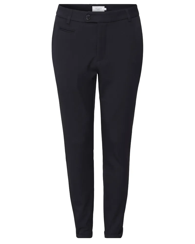 LES DEUX Chino Como mit Umschlag, Slim Fit in Marine