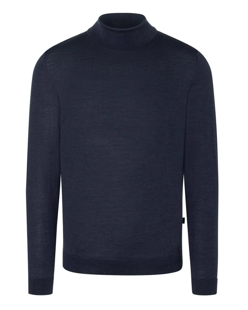Maerz Leichter Rollkragenpullover aus Merino-Seide-Kaschmir-Mix, Regular in Marine