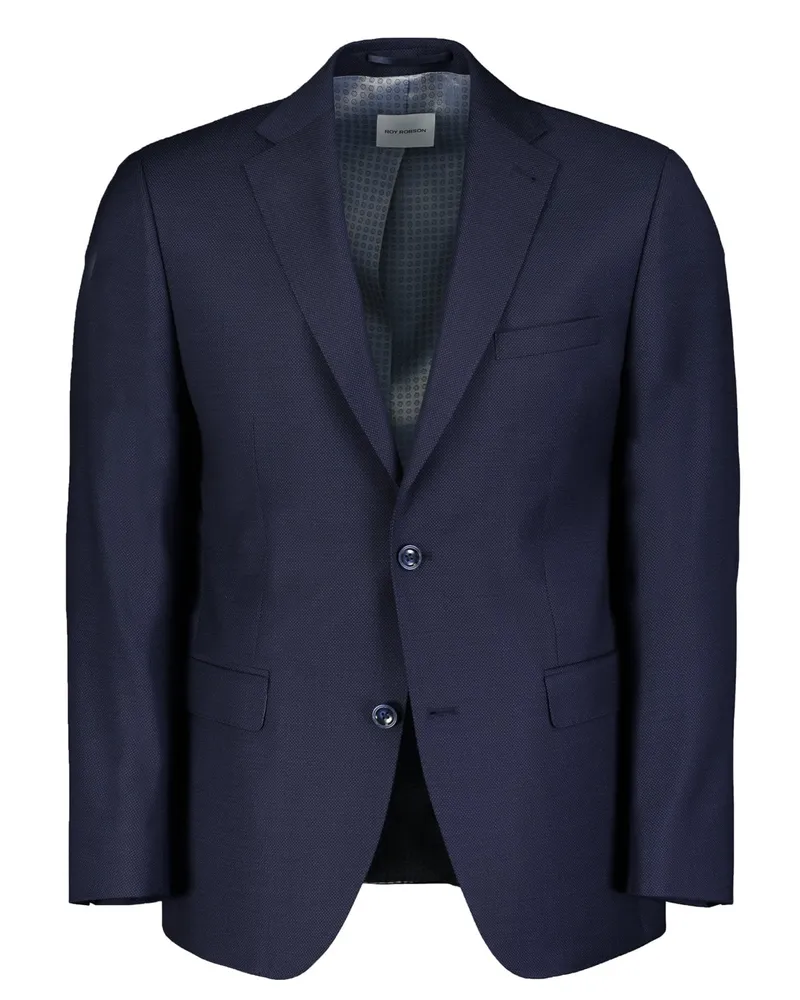 Roy Robson Anzugsakko aus Schurwolle mit Pinpoint-Muster, Slim Fit in Marine