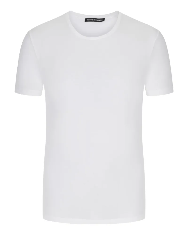 Trusted Handwork Leichtes T-Shirt aus Pima-Baumwolle in Weiß