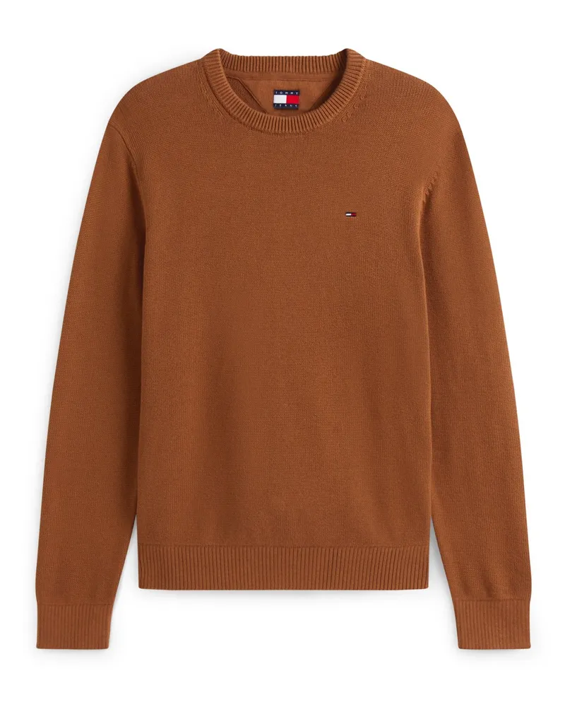 Tommy Hilfiger Leichter Pullover aus Baumwolle mit Logo-Stickerei in Hellbraun