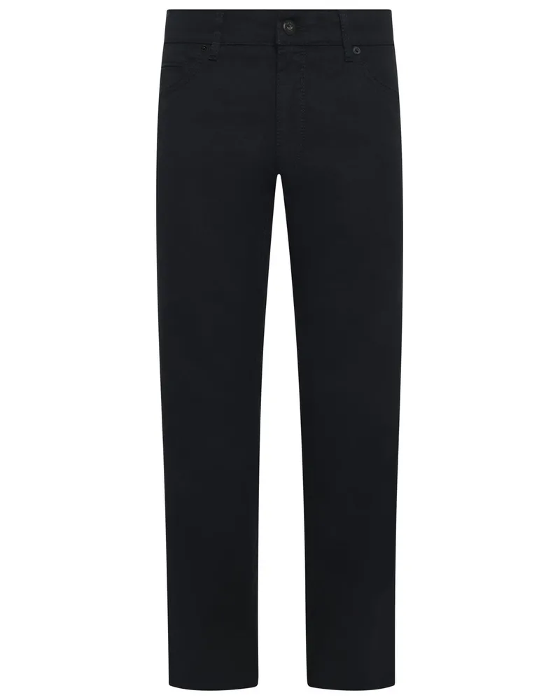 Brax 5 Pocket-Hose Cadiz aus einem Leinenmischgewebe, Straight Fit in Marine