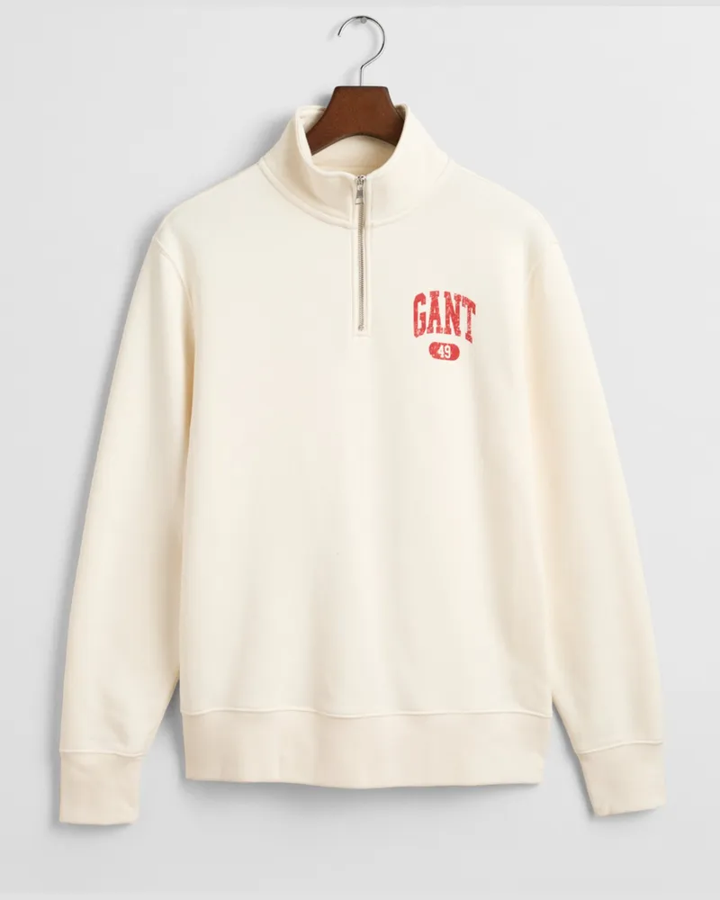 Gant Troyer in Sweat-Qualität mit Label-Print Offwhite