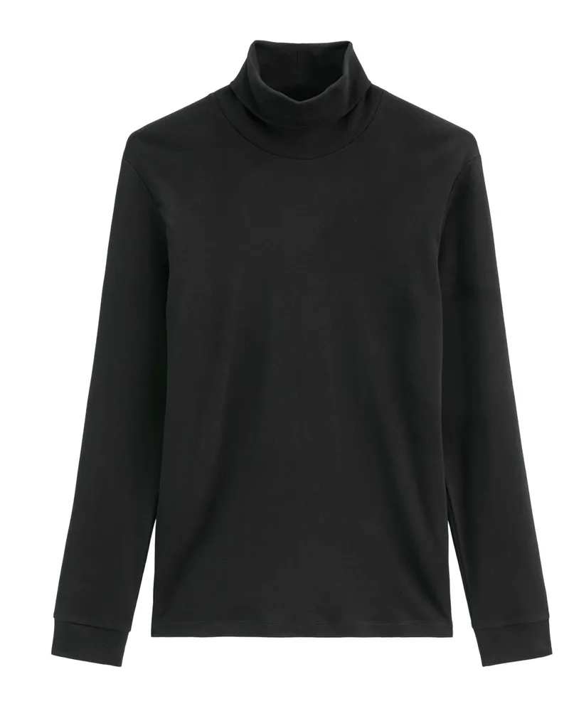 Marc O'Polo Sweat-Rollkragenpullover in Jersey-Qualität, Shaped Fit in Schwarz