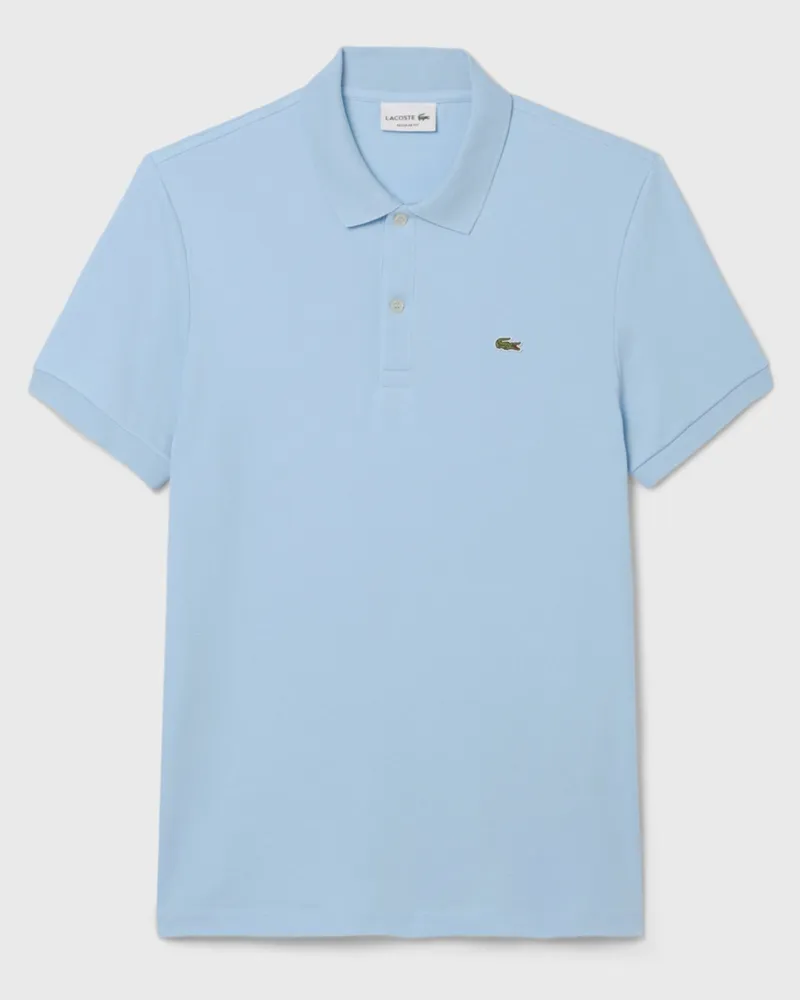 Lacoste Glattes Poloshirt mit Krokodil-Aufnäher, Regular Fit in Hellblau