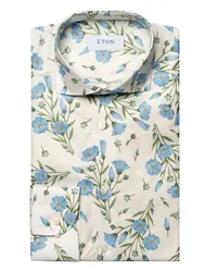 Eton Signature-Twill-Hemd mit floralem Print, Contemporary Fit Hellblau