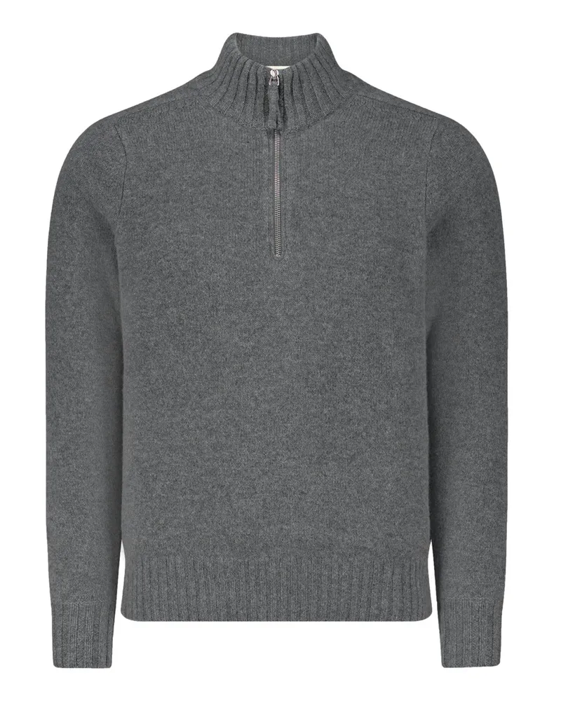 FTC Cashmere Softer Kaschmir-Troyer mit Rippbündchen in Anthrazit