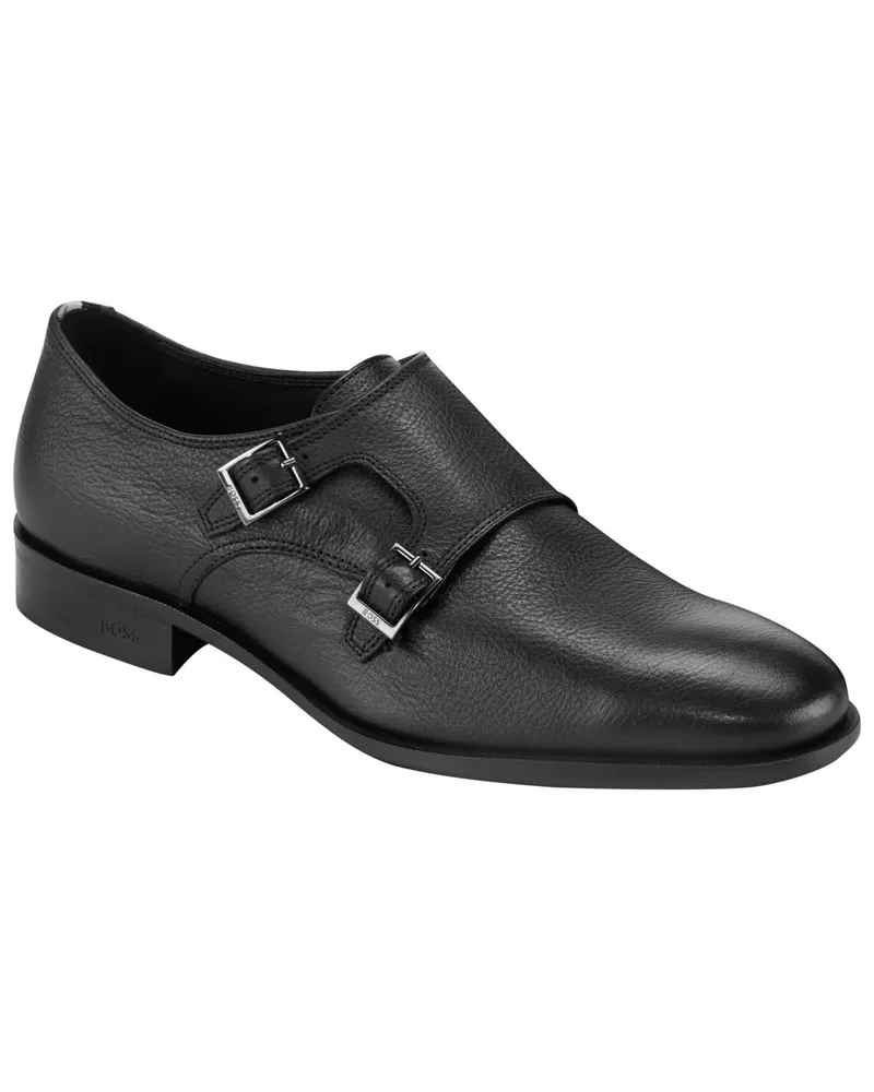 HUGO BOSS Doppelmonk-Schuh aus Nappaleder Schwarz
