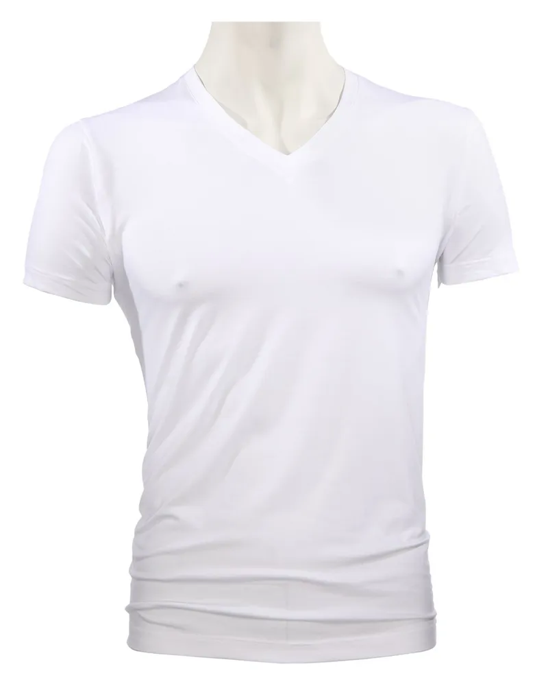 Novila V-Kragen-Shirt Weiß