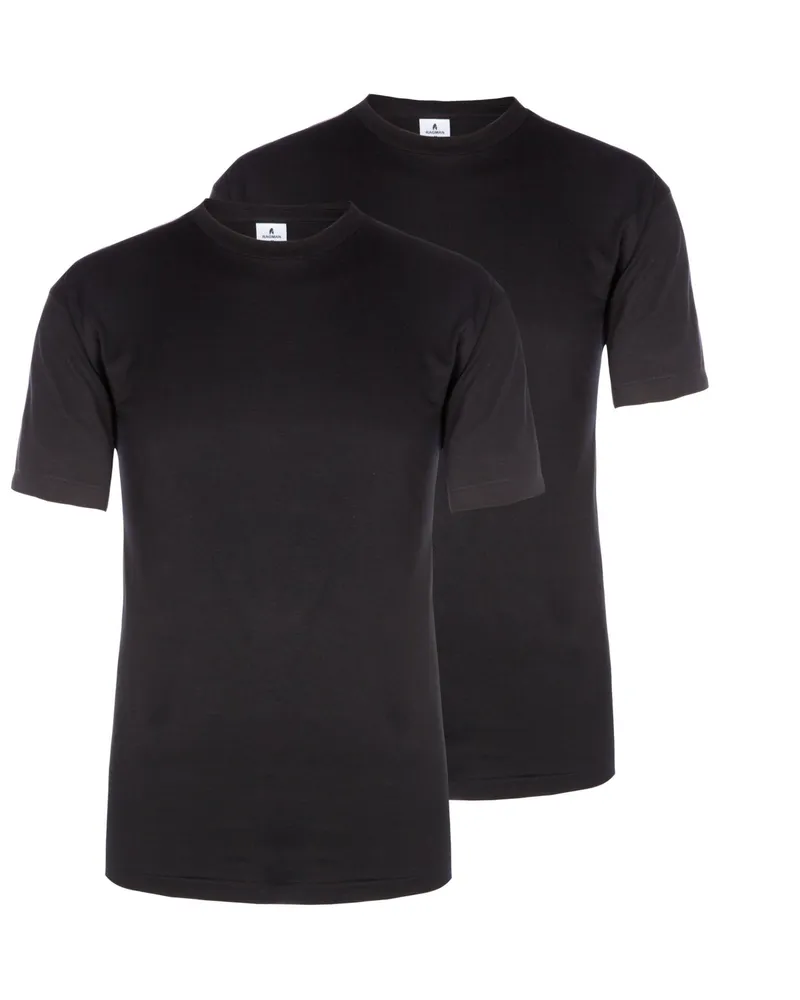 Ragman Doppelpack Rundhals T-Shirt, Classic Fit Schwarz