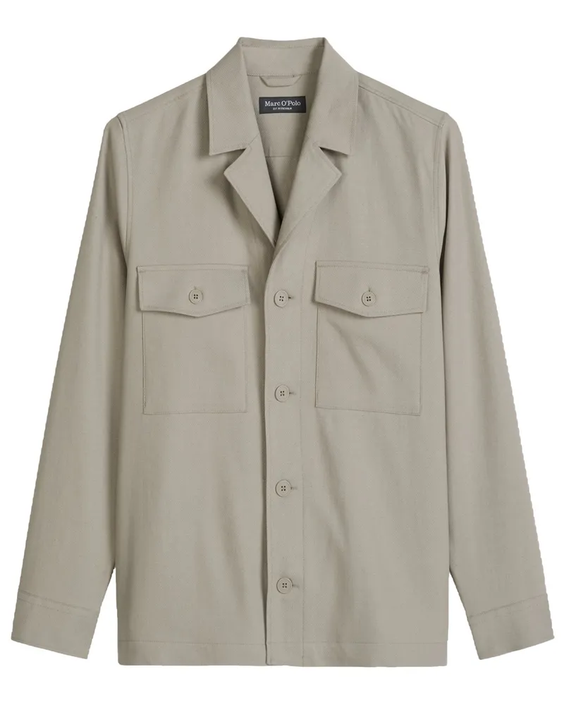 Marc O'Polo Leichtes Overshirt mit Reverskragen und Struktur in Beige