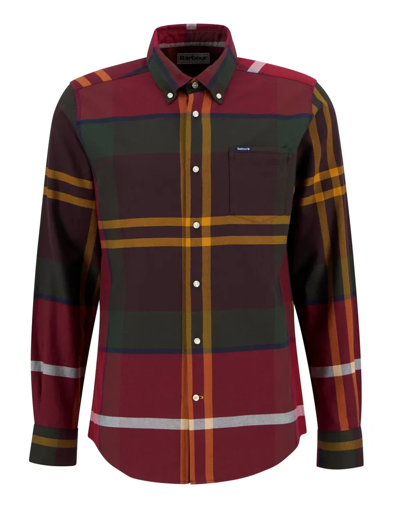 Barbour Oxfordhemd mit Check-Muster, Tailored Fit in Rot