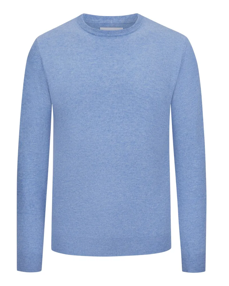 Tom Rusborg Leichter Kaschmirpullover mit Rundhalsausschnitt in Hellblau