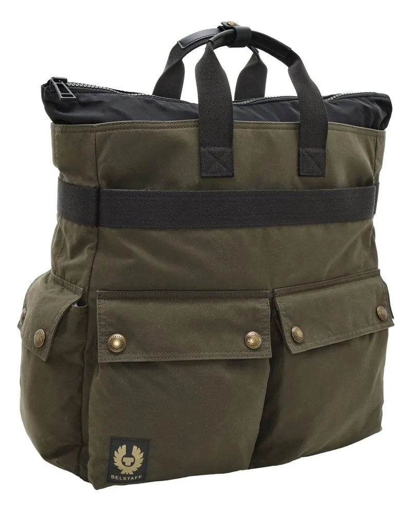 Belstaff Zwei-Wege-Tasche Trialmaster in Canvas-Qualität in Oliv