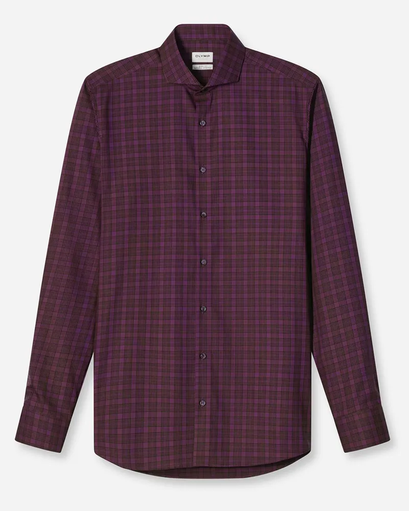 Olymp Level Five, Body Fit, Hemd mit Check-Muster in Rot