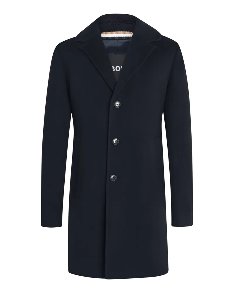 HUGO BOSS Softer Kurzmantel aus einem Wollmix mit Reverskragen in Marine