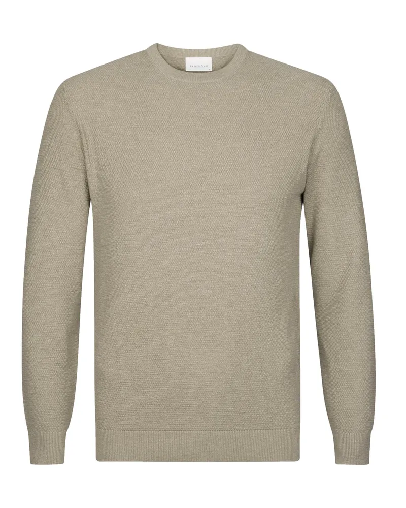 Profuomo Leichter Pullover aus einem Reiskorn-Baumwollstrick in Beige