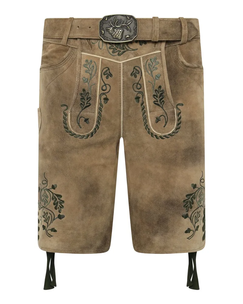Spieth & Wensky Trachtenlederhose Gottfried mit traditioneller Stickerei in Hellbraun