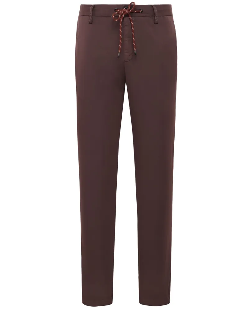 Alberto Superleichte Chino mit Stretch und Tunnelzug, Slim Fit in Bordeaux